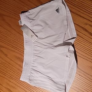 Adidas Pacer White Training Shorts Size Large NWT!